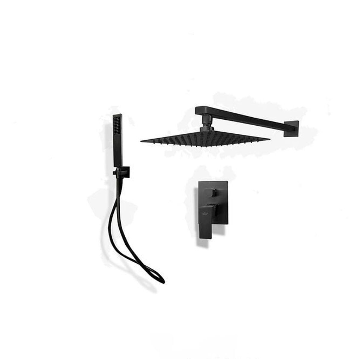 XM - MEZCLADORA PARA DUCHA CUADRADO NEGRO ACERO MT304-010D101