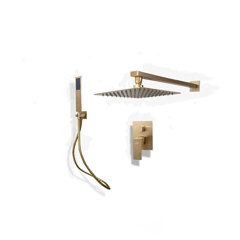 XM - MEZCLADORA PARA DUCHA CUADRADO DORADO ACERO MT304-010D107