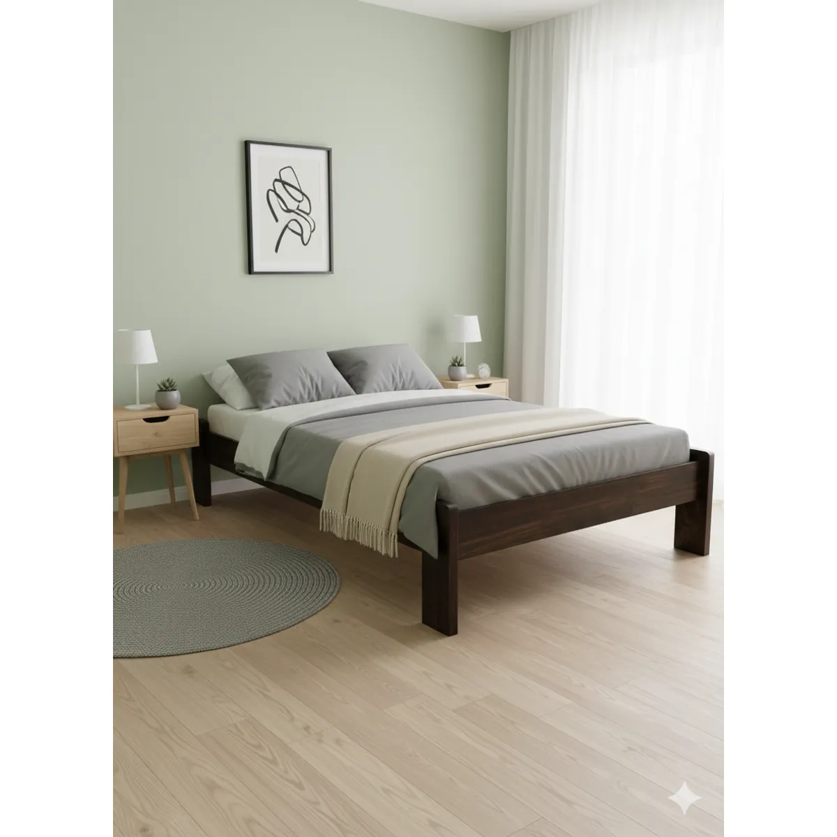 GENERICO - TARIMA 1.5 PLZ MADERA PINO COLOR NOGAL