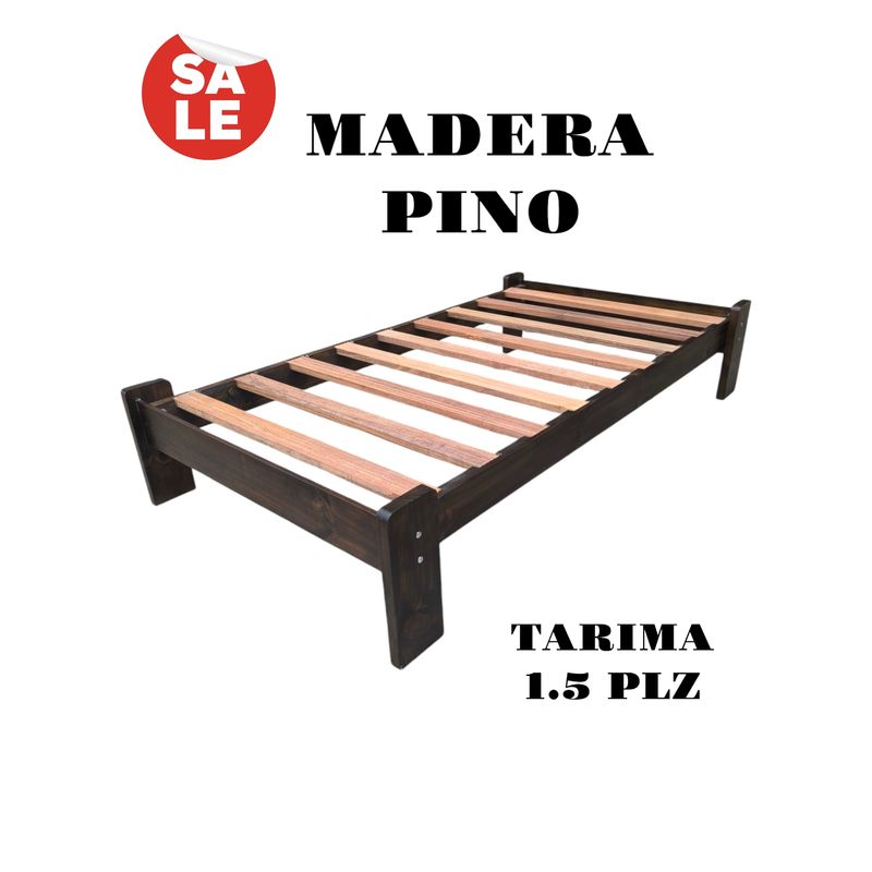 GENERICO - TARIMA 1.5 PLZ MADERA PINO COLOR NOGAL