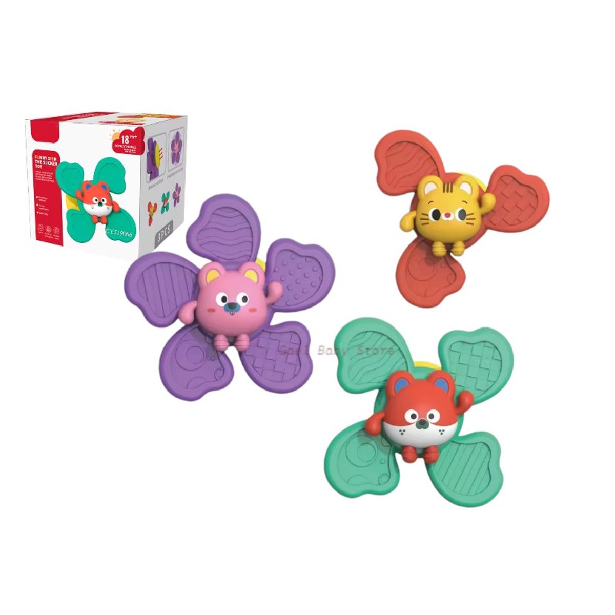 GENERICO - PACK DE 3 SPINNER SENSORIALES PARA BEBÉ UNISEX