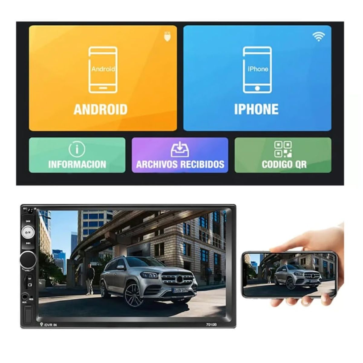 SEISA - Auto Radio Pantalla Tactil 7 Pulgadas MP3 USB Bluetooth autoradio