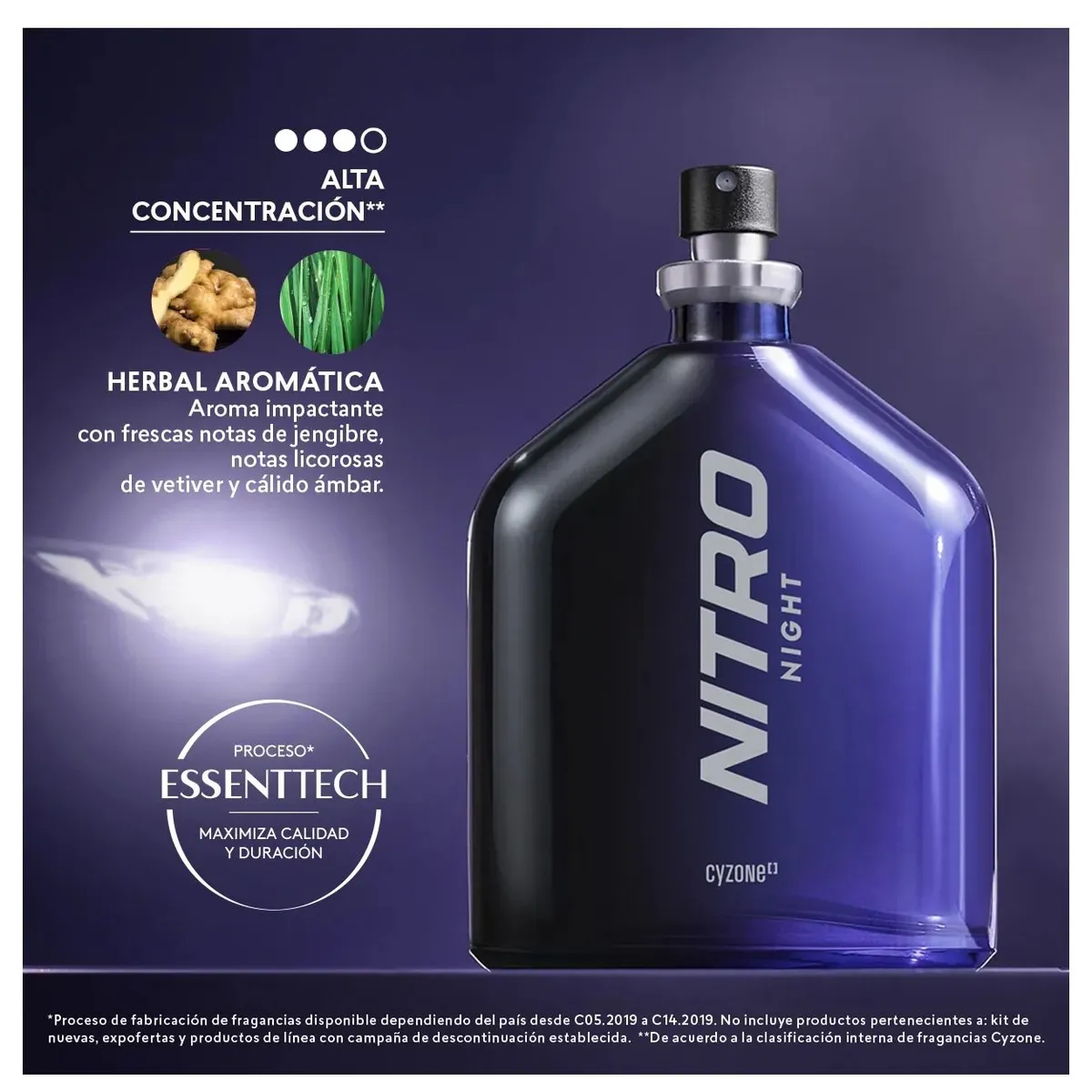 CYZONE - Perfume de hombre Nitro Night 100 ml Alta Concentración