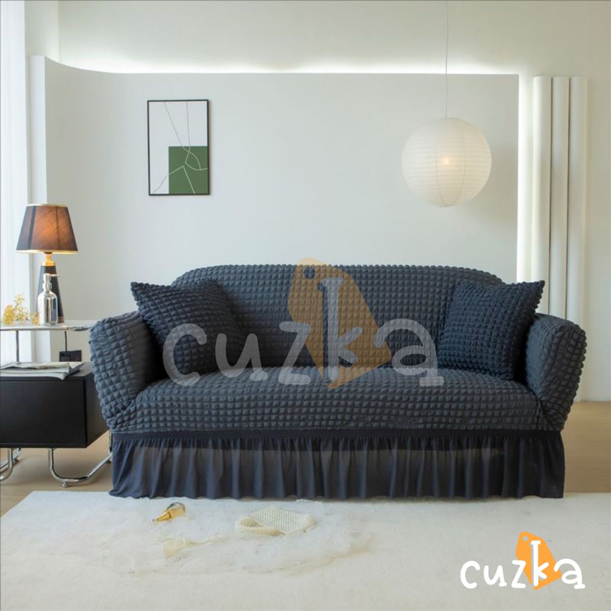 CASATEX - Funda Protectora Alto Relieve Para Muebles Set De 321 Asiento Darkgray