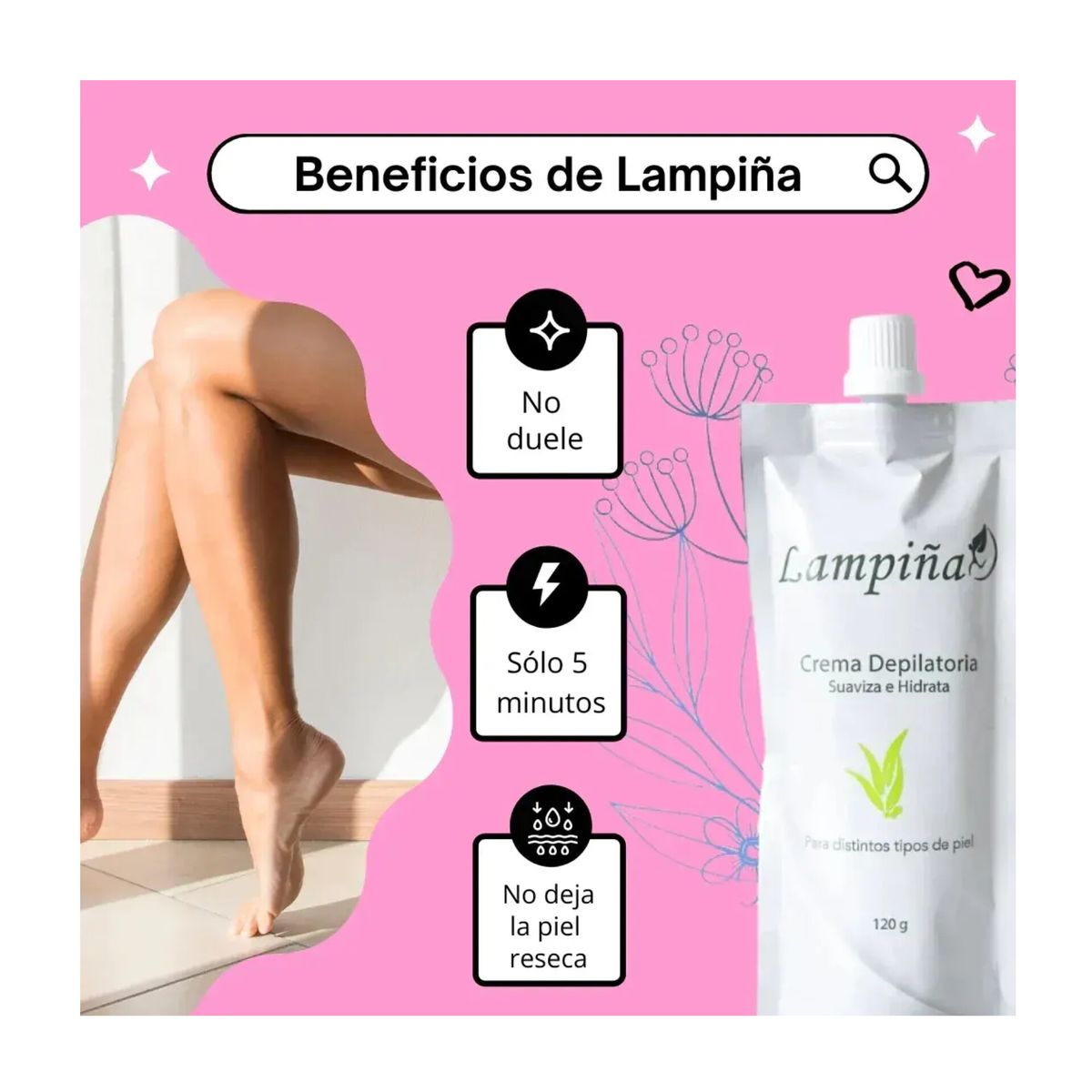 OEM - CREMA DEPILADORA LAMPIÑA CORPORAL 120GR_123