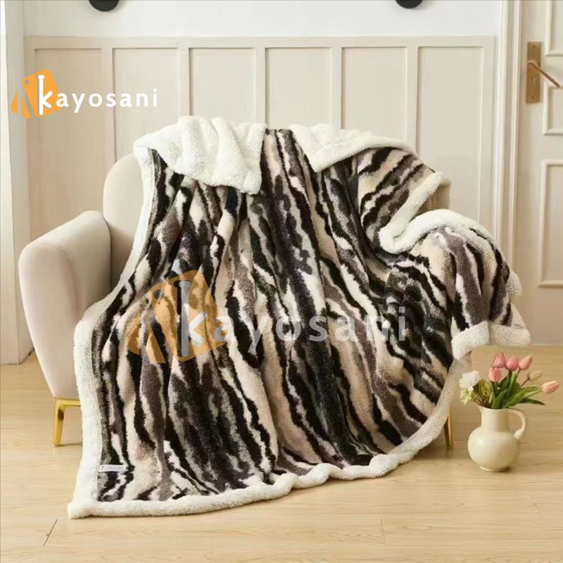 CASATEX - Manta Hipoalergénica Piel De Conejo Con Carnero Sherpa