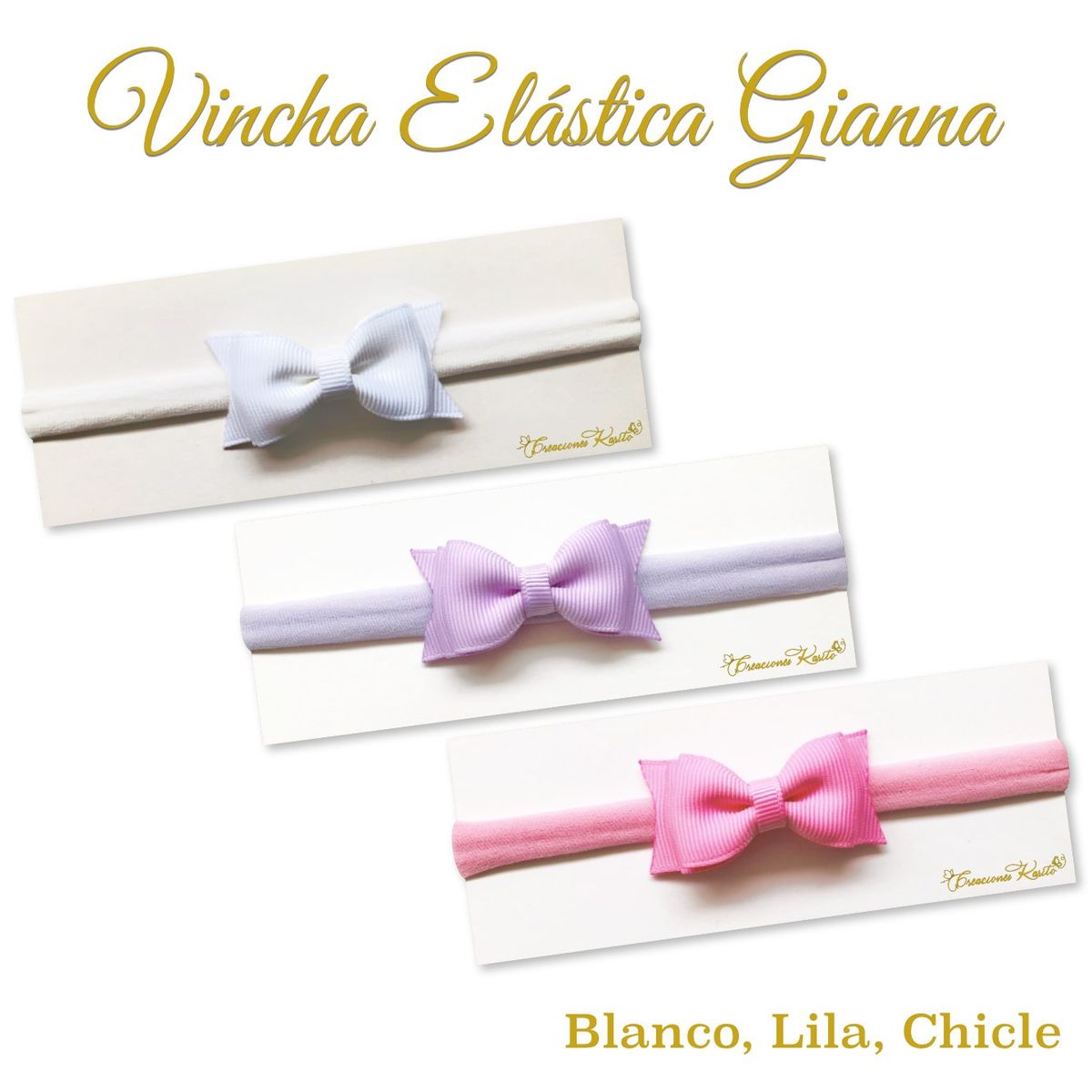GENERICO - Vincha para bebé modelo Gianna Tri-pack