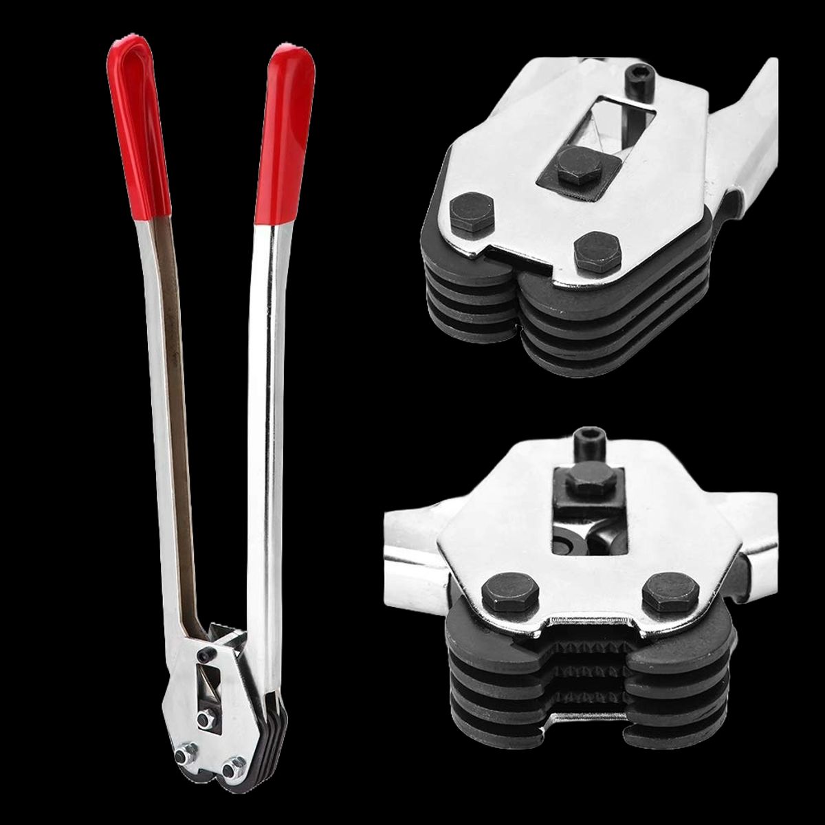 GENERICO - Enzunchadora Manual Para Zuncho Plastico de  1/2"- 5/8"- 3/4" (Kit Tensor y Tenaza)