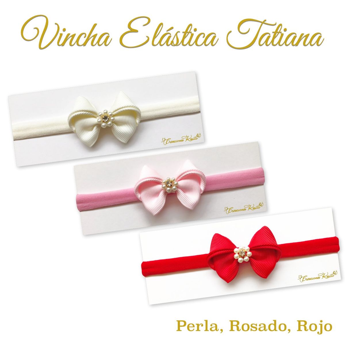 GENERICO - Vincha para bebé modelo Tatiana Tri-pack
