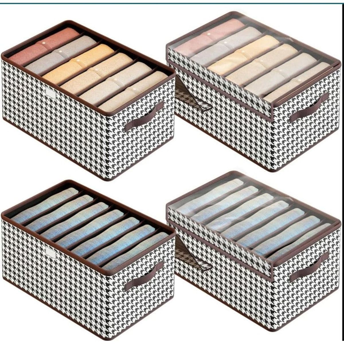 GENERICO - Sistema de Organización de Ropa Plegable con Tapa y Divisiones