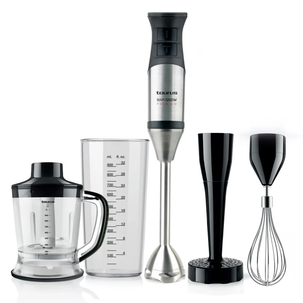 TAURUS - Batidora de Inmersión Mod. Bapi 1200 Premium Complete 20 Velocidades