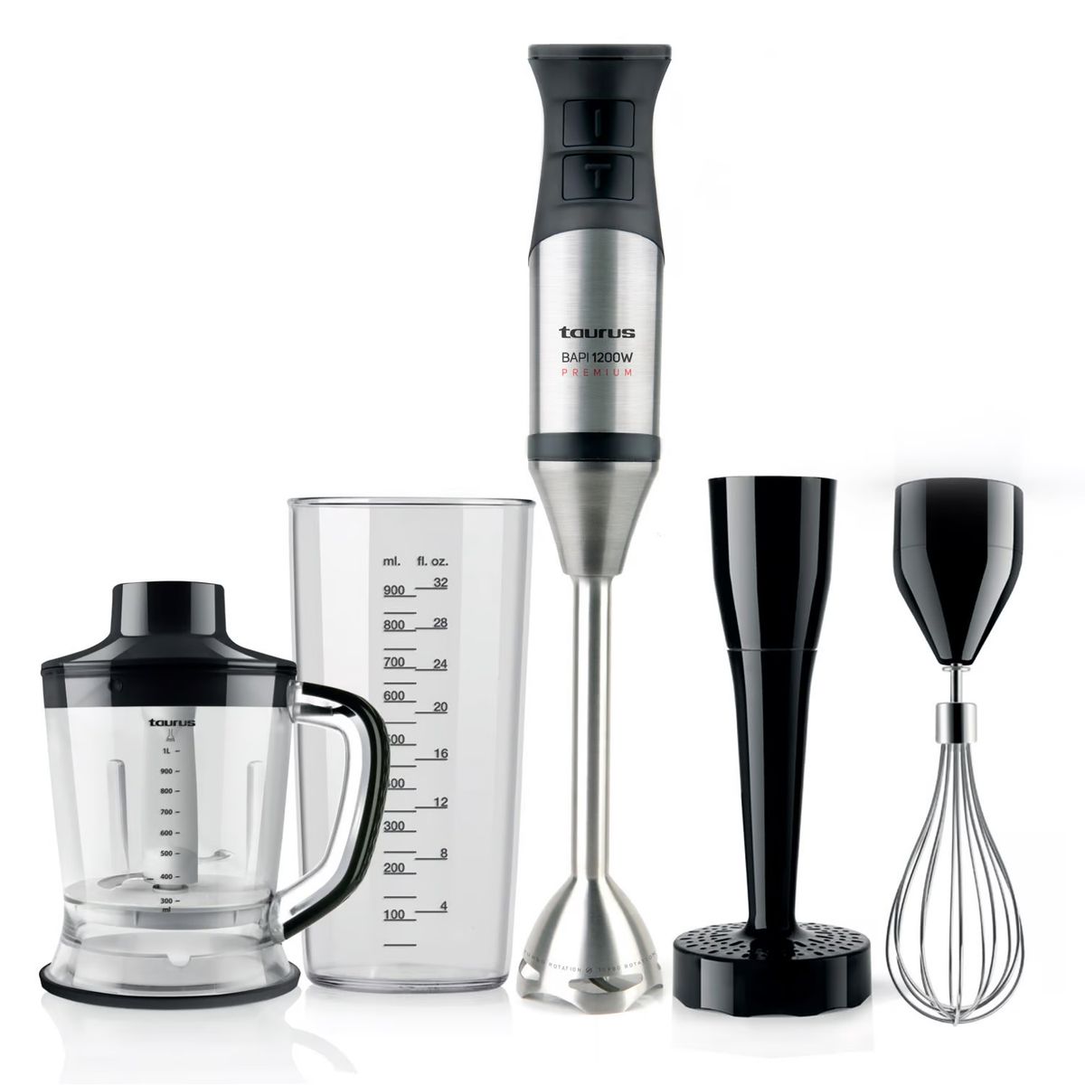 TAURUS - Batidora de Inmersión Mod. Bapi 1200 Premium Complete 20 Velocidades