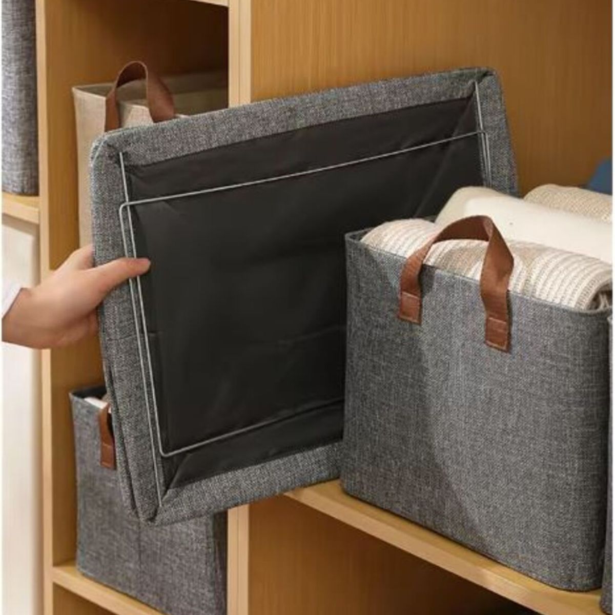 GENERICO - Sistema de Organización de Ropa Plegable con Tapa y Divisiones