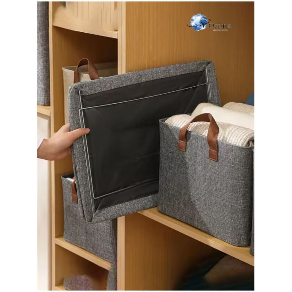 GENERICO - Sistema de Organización de Ropa Plegable con Tapa y Divisiones