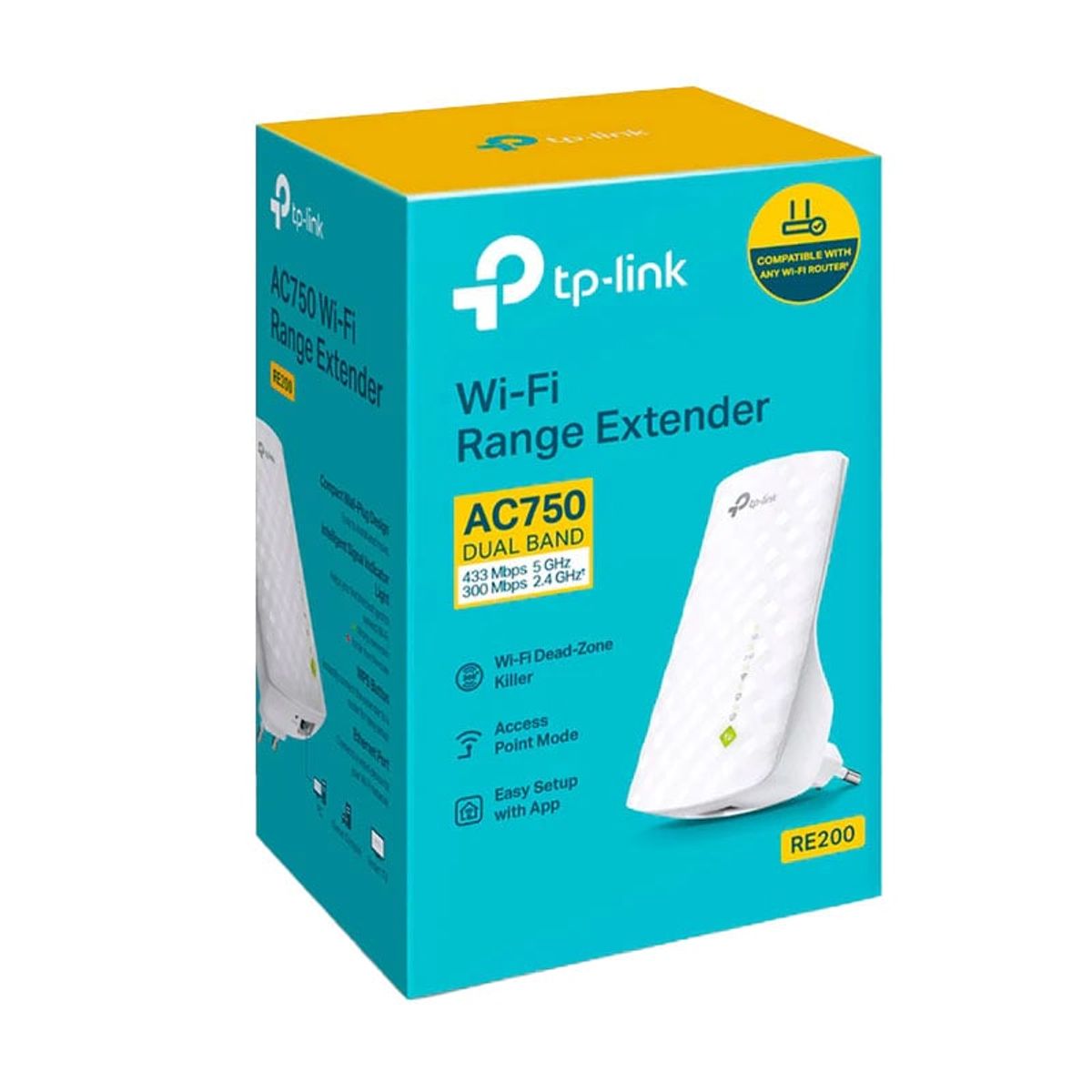 TP LINK - RE200 Extensor de Rango dual banda 24ghz y 5ghz Wi-Fi AC750