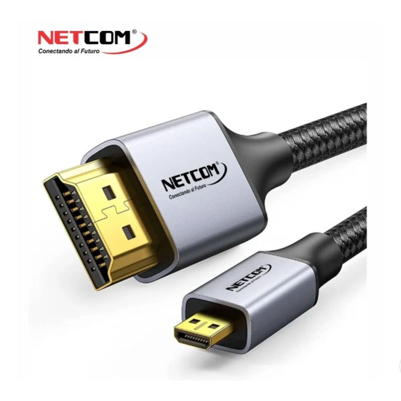 NETCOM - CABLE PREMIUM DE HDMI A MICRO HDMI DE 10 METROS UHD 4K 60HZ NETCOM