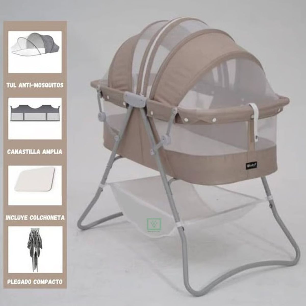 EBABY - Cuna Portátil Plegable Para Bebé Dolly BEIGE
