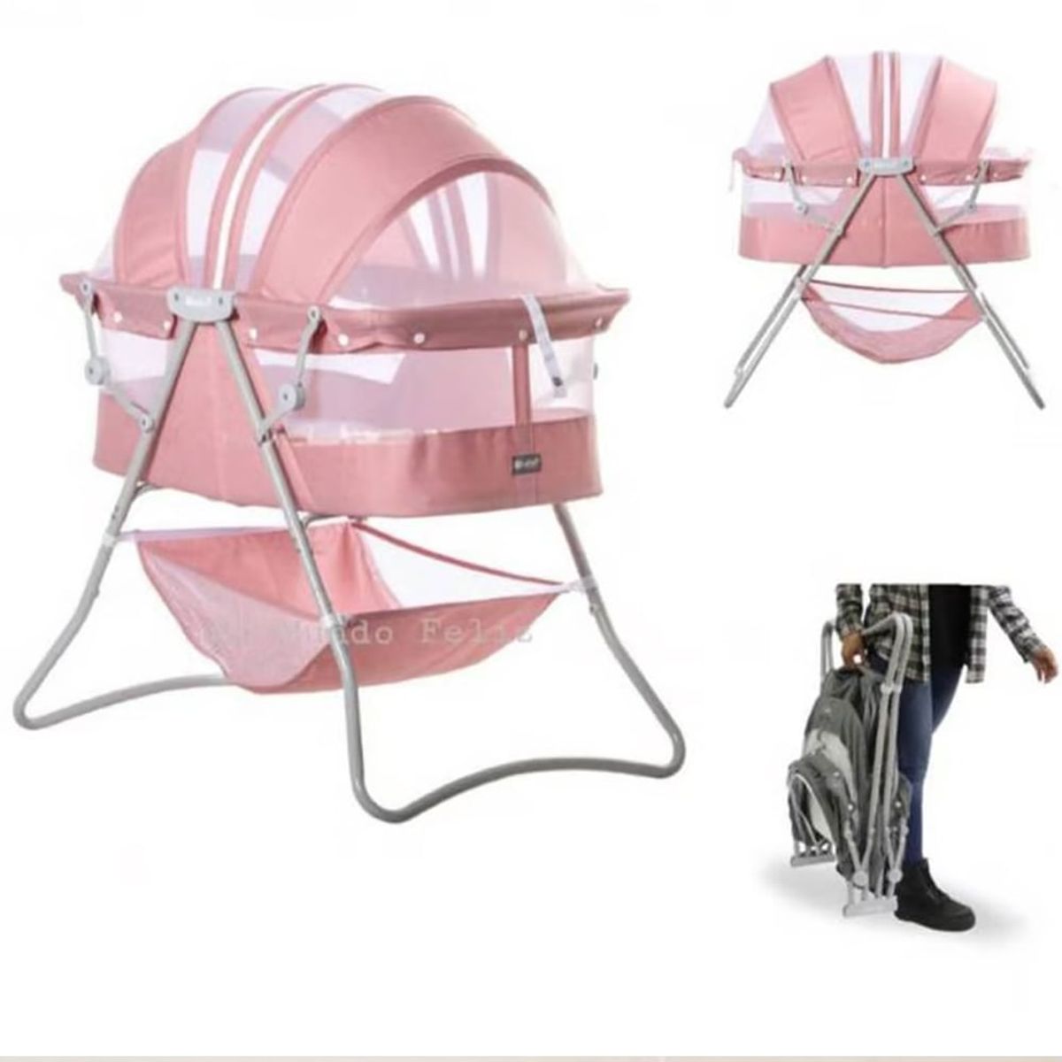 EBABY - Cuna Portátil Plegable Para Bebé »DOLLY» PINK