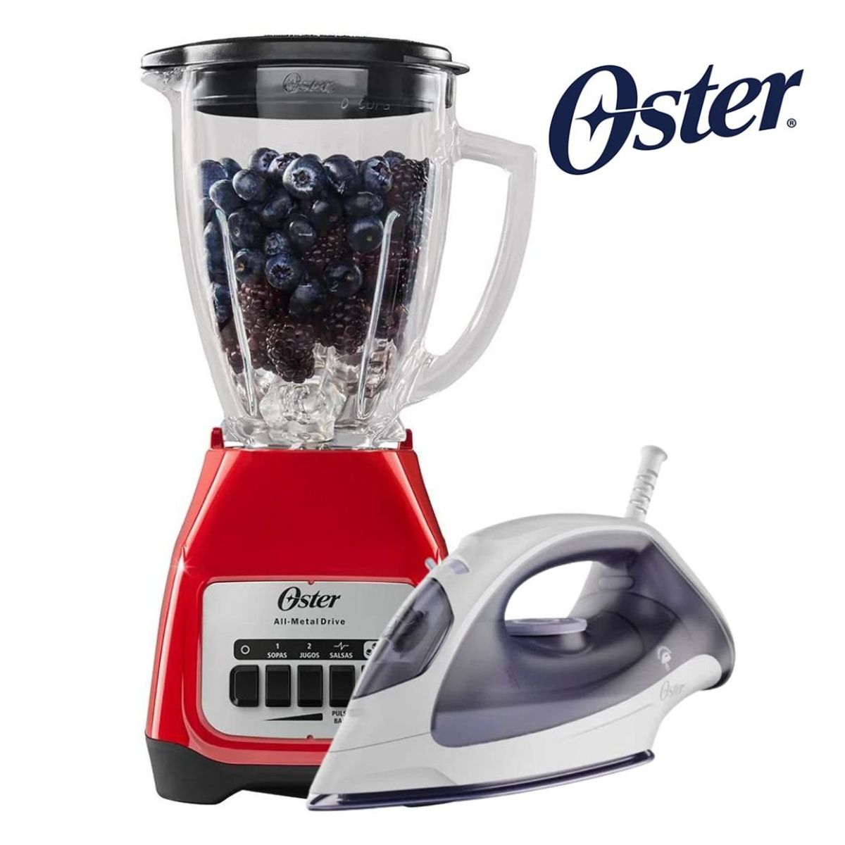 OSTER - COMBO OSTER Licuadora 2 Vel + Plancha A Vapor