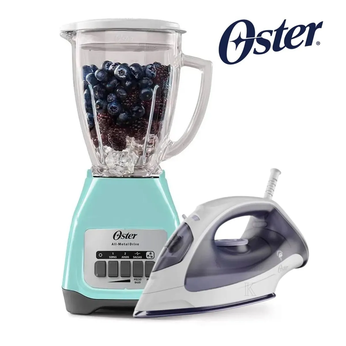 OSTER - COMBO OSTER Licuadora 2 Vel + Plancha A Vapor