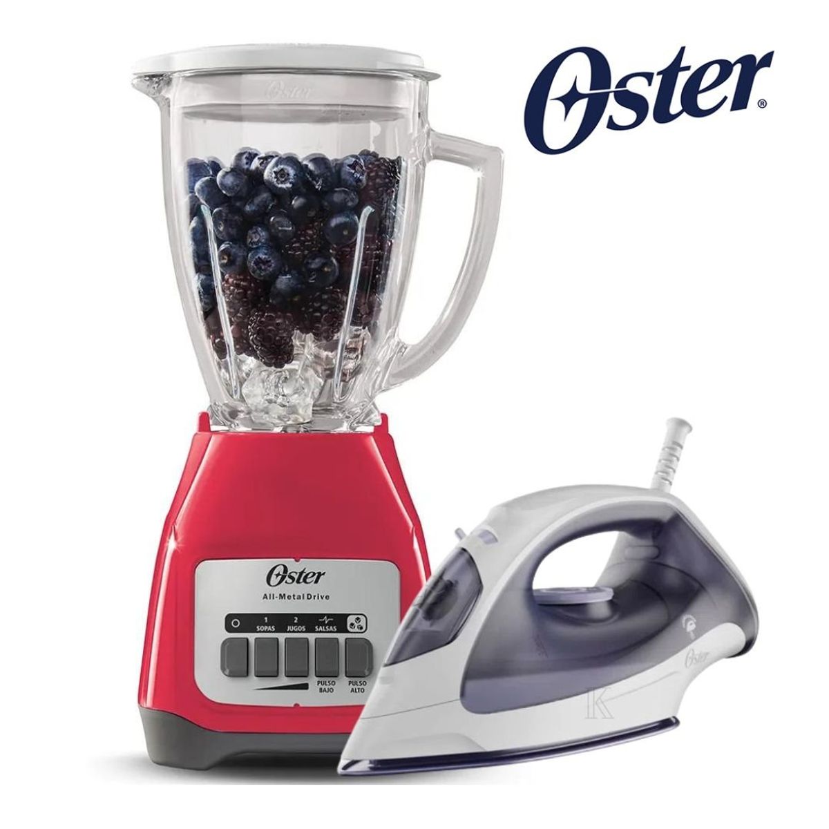 OSTER - COMBO OSTER Licuadora 2 Vel + Plancha A Vapor