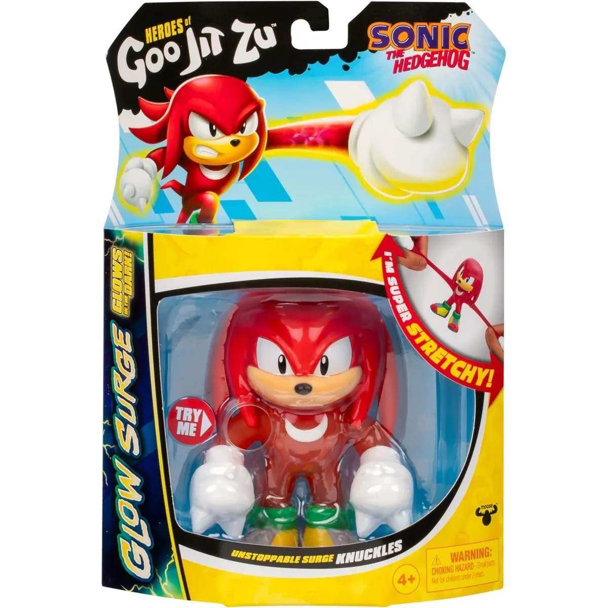 SONIC - Goo Jit Zu Knuckles Sonic Estirable Brilla en Oscuridad