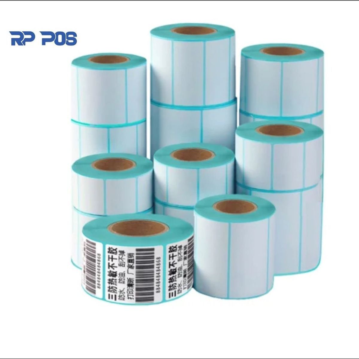 RP POS - Rollos 10unds etiquetas adhesivas térmica 50x25mm RP POS.