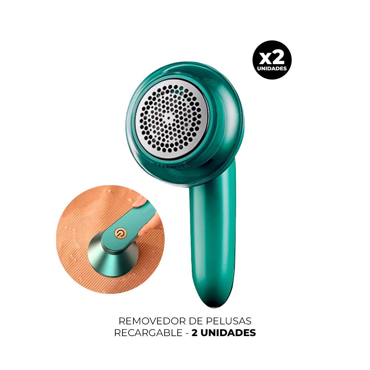 GENERICO - 2 REMOVEDOR DE PELUSAS RECARGABLE