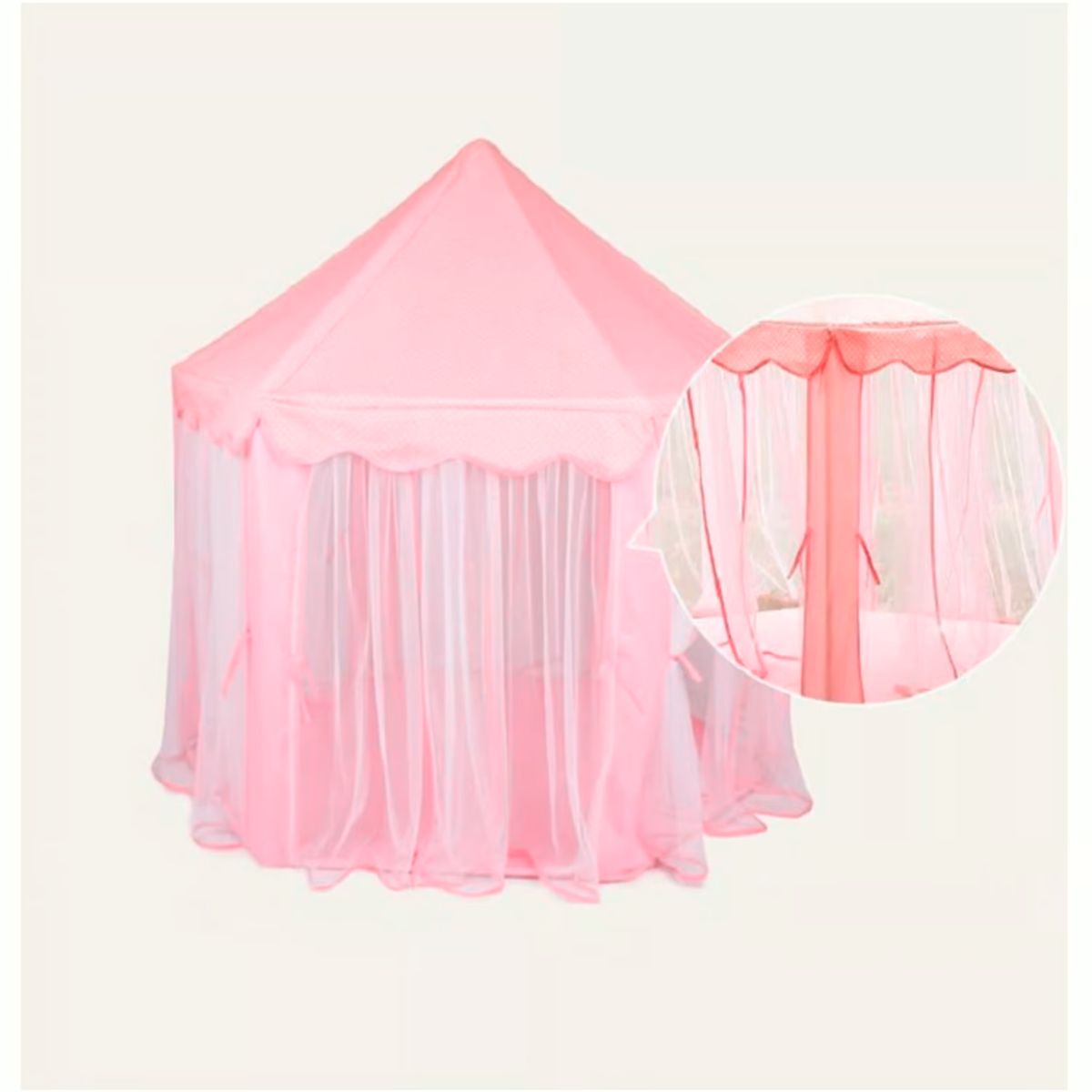 GENERICO - Carpa Castillo Armable Modelo Princesa Tul Rosado