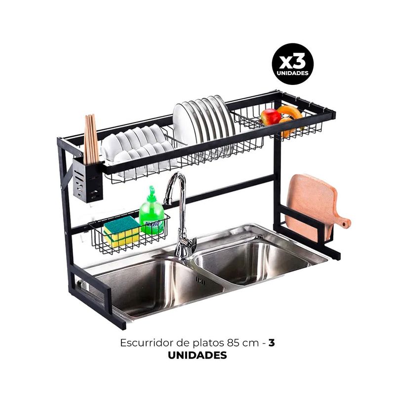 GENERICO - 3 ESCURRIDOR DE PLATOS 85 CM