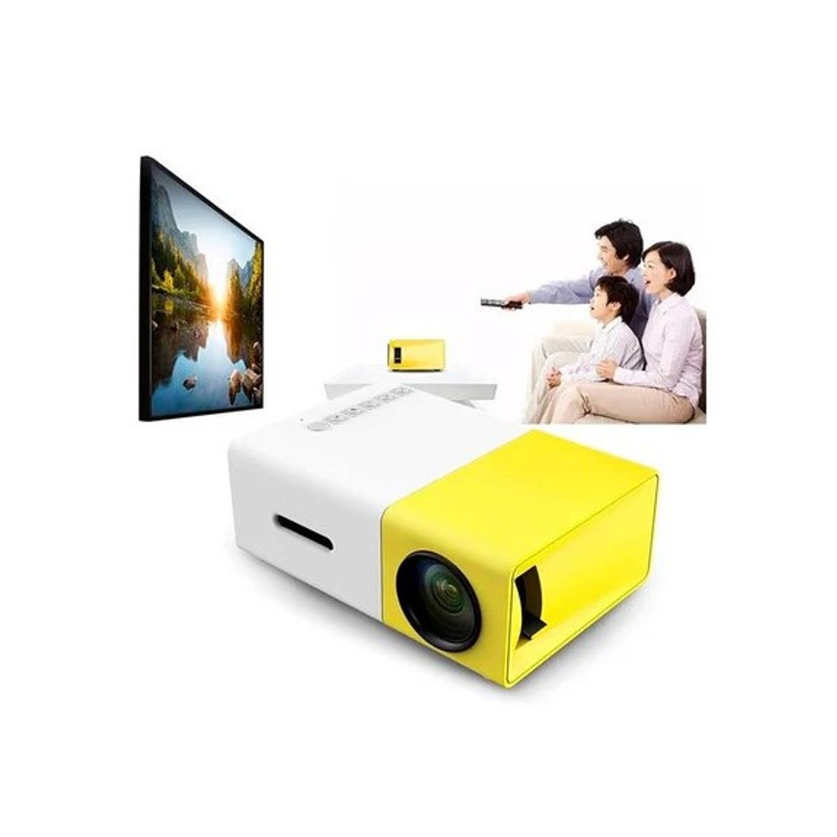 GENERICO - Mini Proyector Portátil Full HD - Cine En Casa - Laptop PC