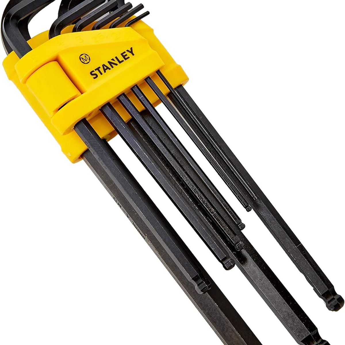 STANLEY - Juego de Llaves Hexagonales con Punta Redonda Métricas 9 piezas