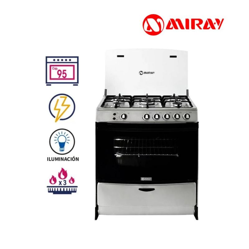MIRAY - COCINA 5 HORNILLAS A GAS MIRAY MENTA PLUS