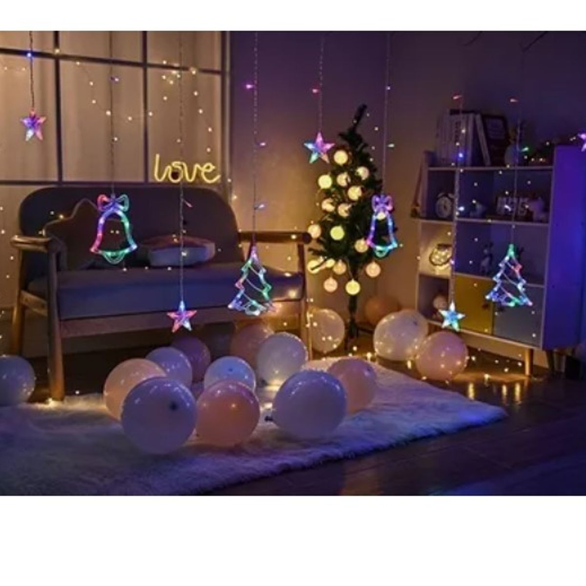 GENERICO - Cortina  navidad  guirnalda arbolito