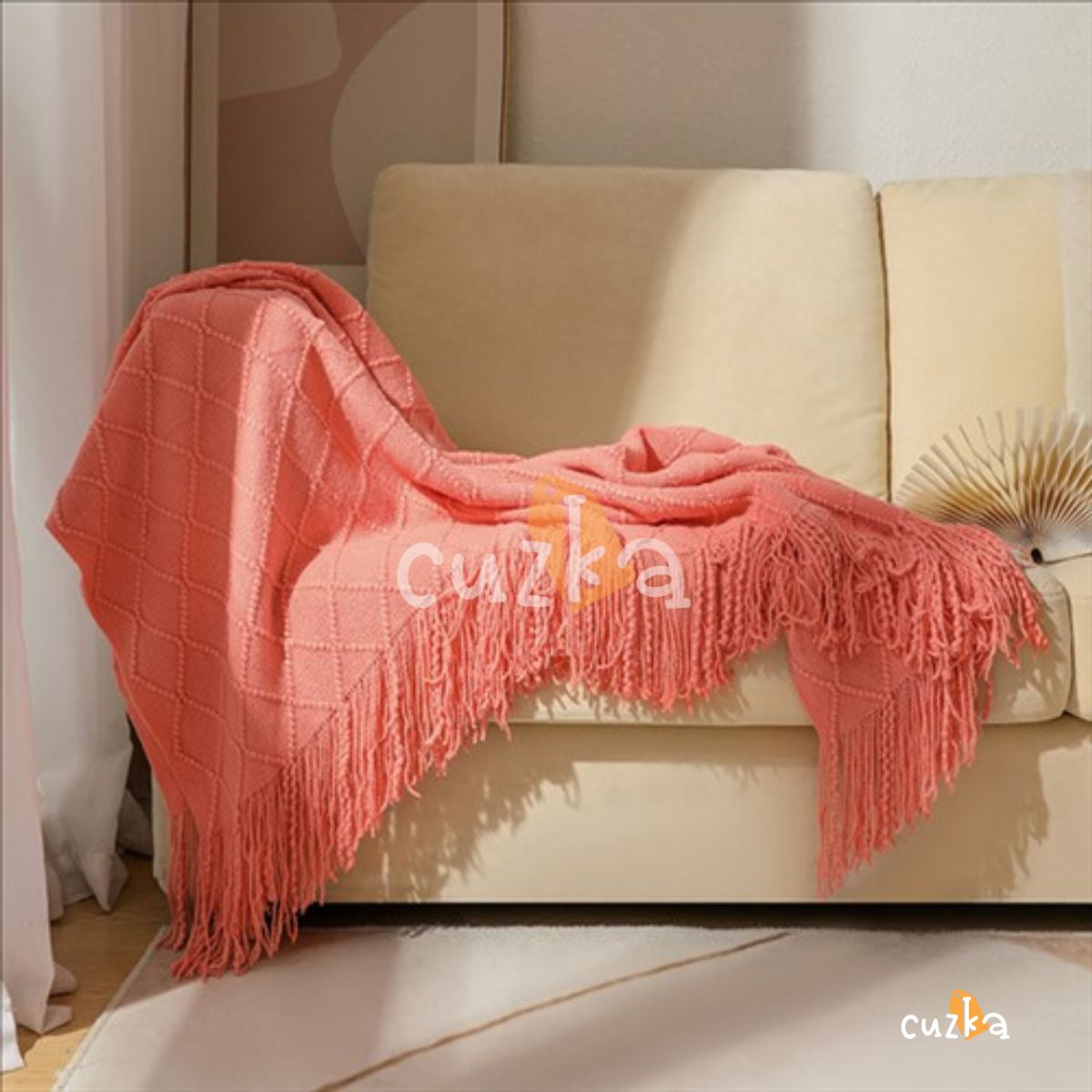 CASATEX - Mantas De Punto Suave en 3D Para Sofá Y Cama MELON