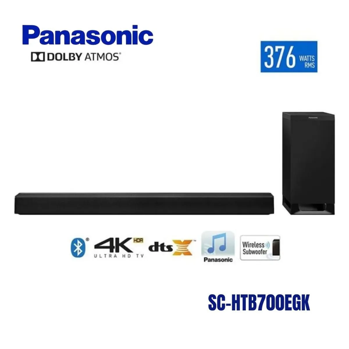 PANASONIC - Sound Bar Panasonic SC-HTB700EGK Sistema de Audio 3.1 Canales Negro
