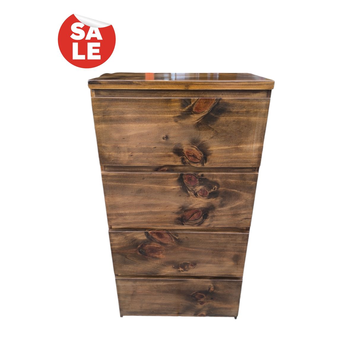 GENERICO - COMODA CAJONERA DE PINO COLOR NOGAL.