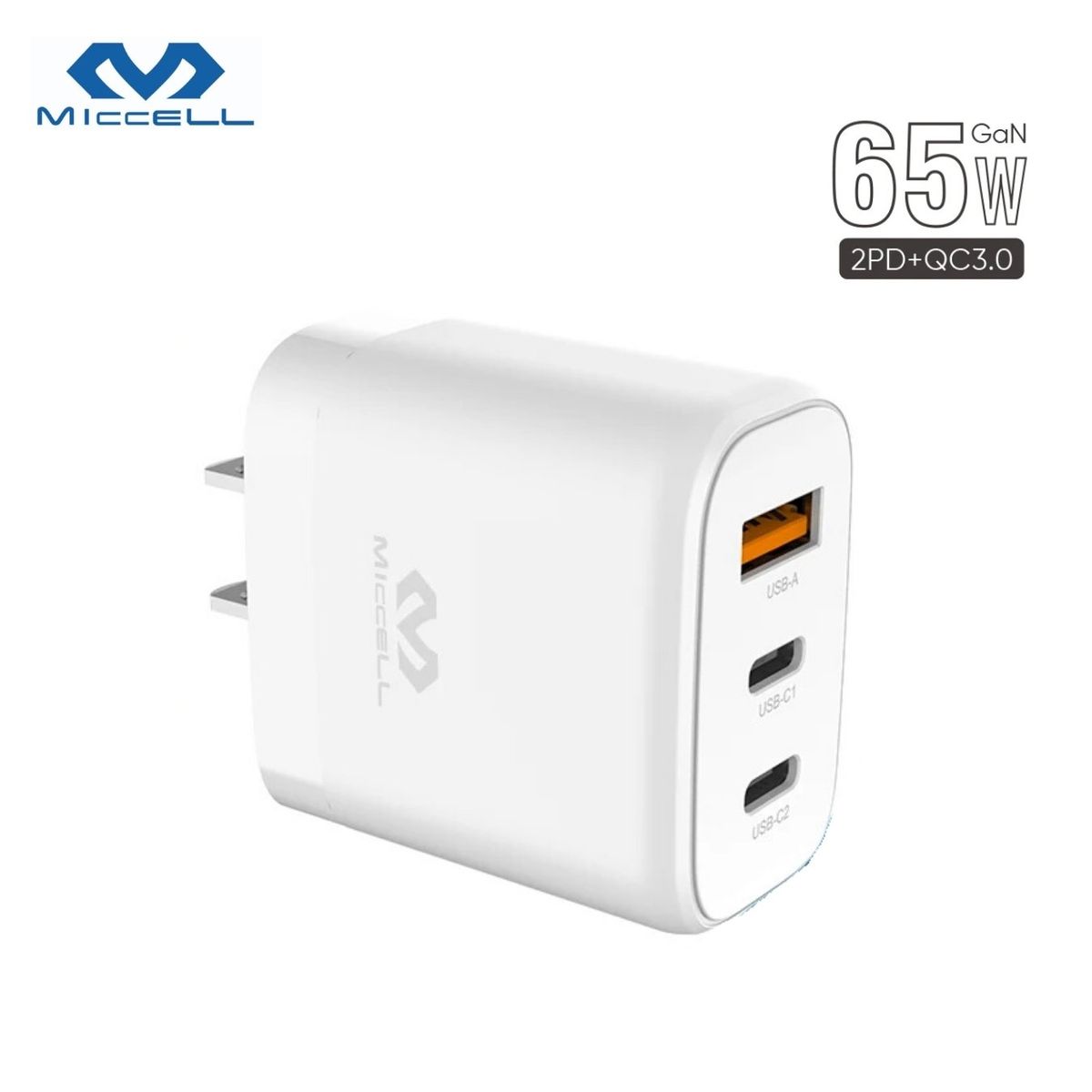 GENERICO - Cargador Rápido GaN 3USB 65W VQ-T52