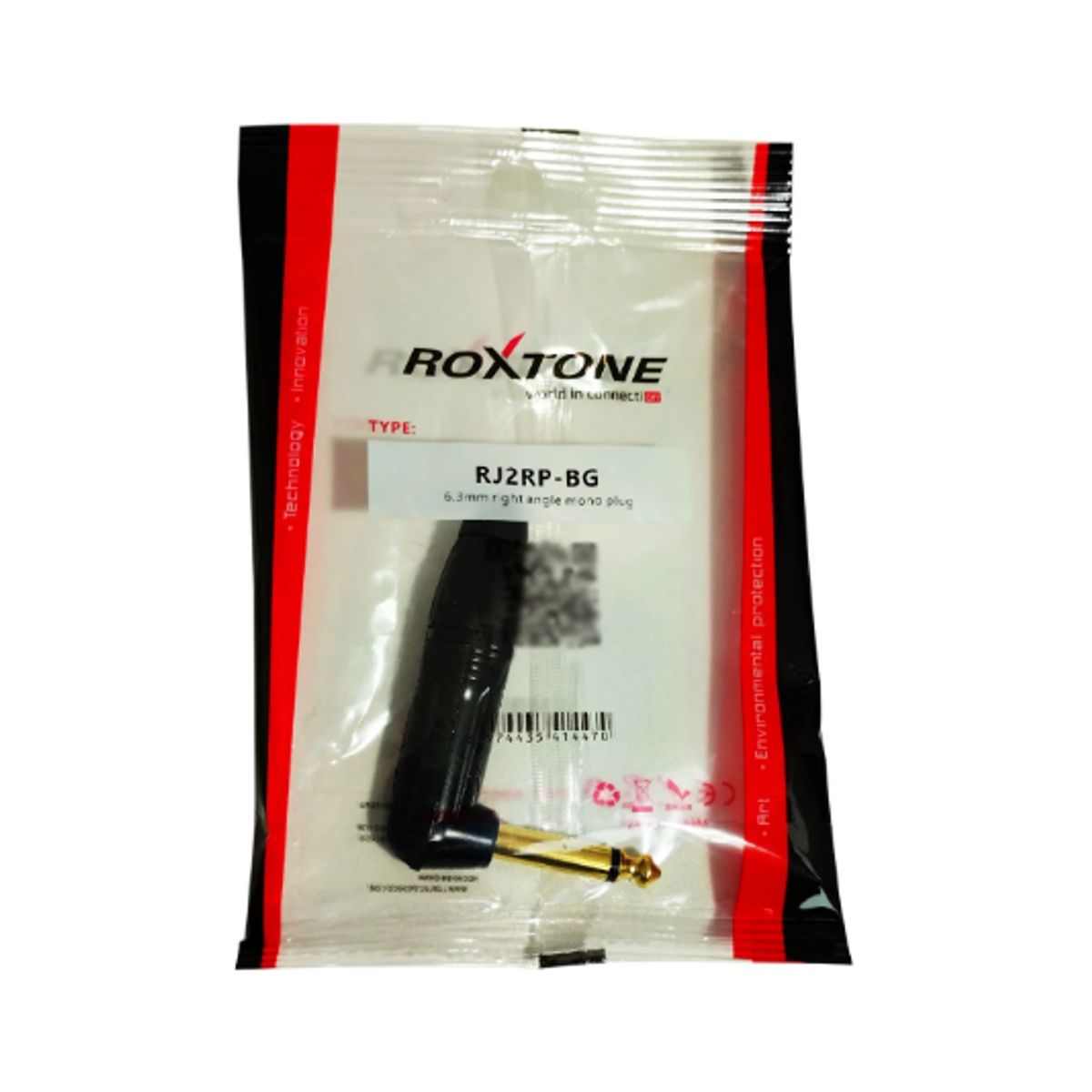 ROXTONE - Plug Mono 63mm Tipo L Negro CPin Dorado RJ2RP-BG ROXTONE