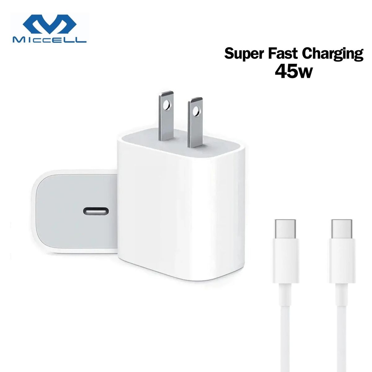 GENERICO - Cargador de pared Super Carga rápida PD Tipo-C 45WB BLANCO VQ-PD004