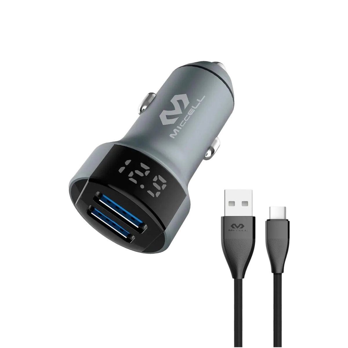 GENERICO - Cargador para Auto LED Dual USB 72A Carga rápida VQ-C33