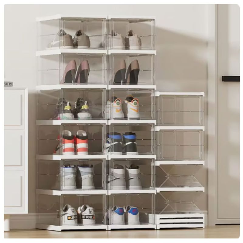 OEM - Organizador de zapatos en acrílico transparente de 6 niveles plegables
