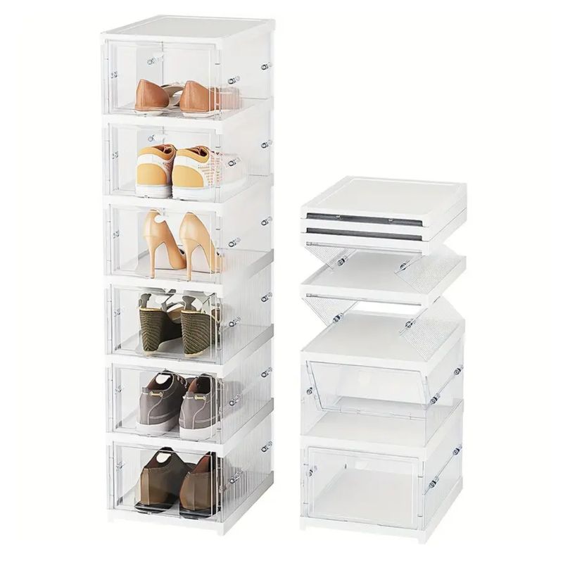 OEM - Organizador de zapatos en acrílico transparente de 6 niveles plegables