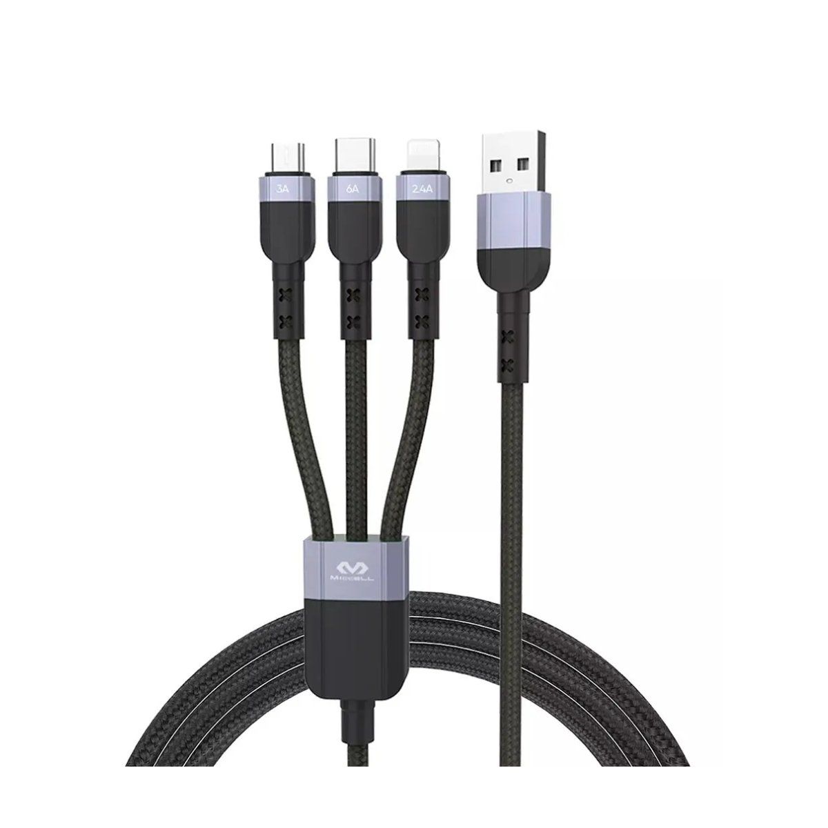 GENERICO - Cable de datos 3 en 1 Super Carga 66W 6A 120cm VQ-D132