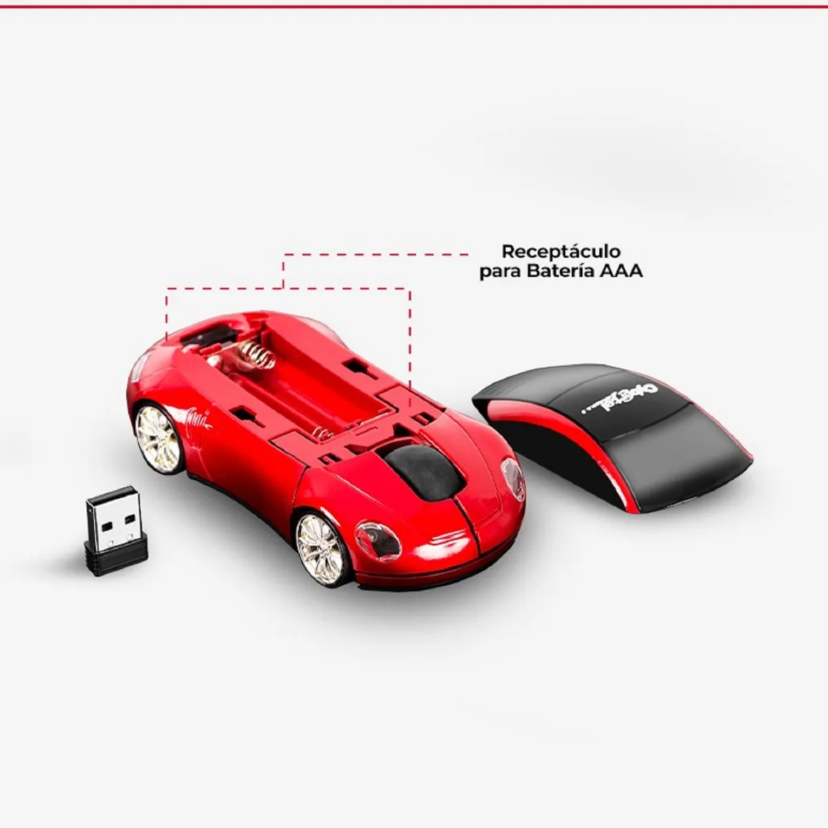 CYBERTEL - Mouse inalámbrico Cybertel CARRERA S - CYB M301S inalámbrico rojo
