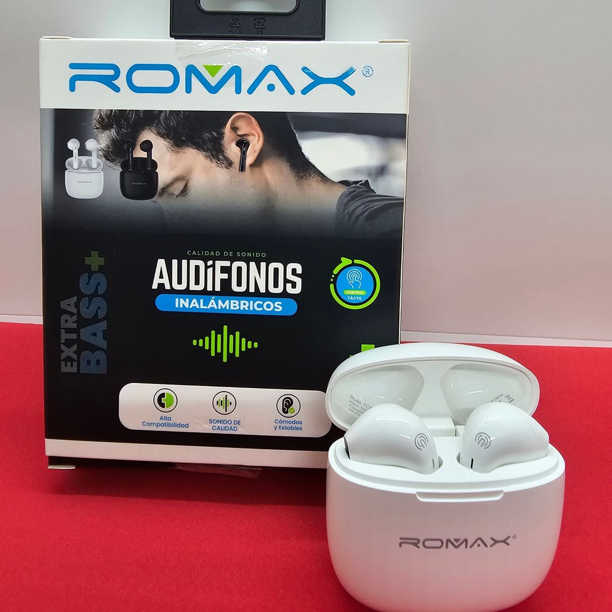 ROMAX - AUDIFONOS INALAMBRICOS BT V53 BLANCONEGRO