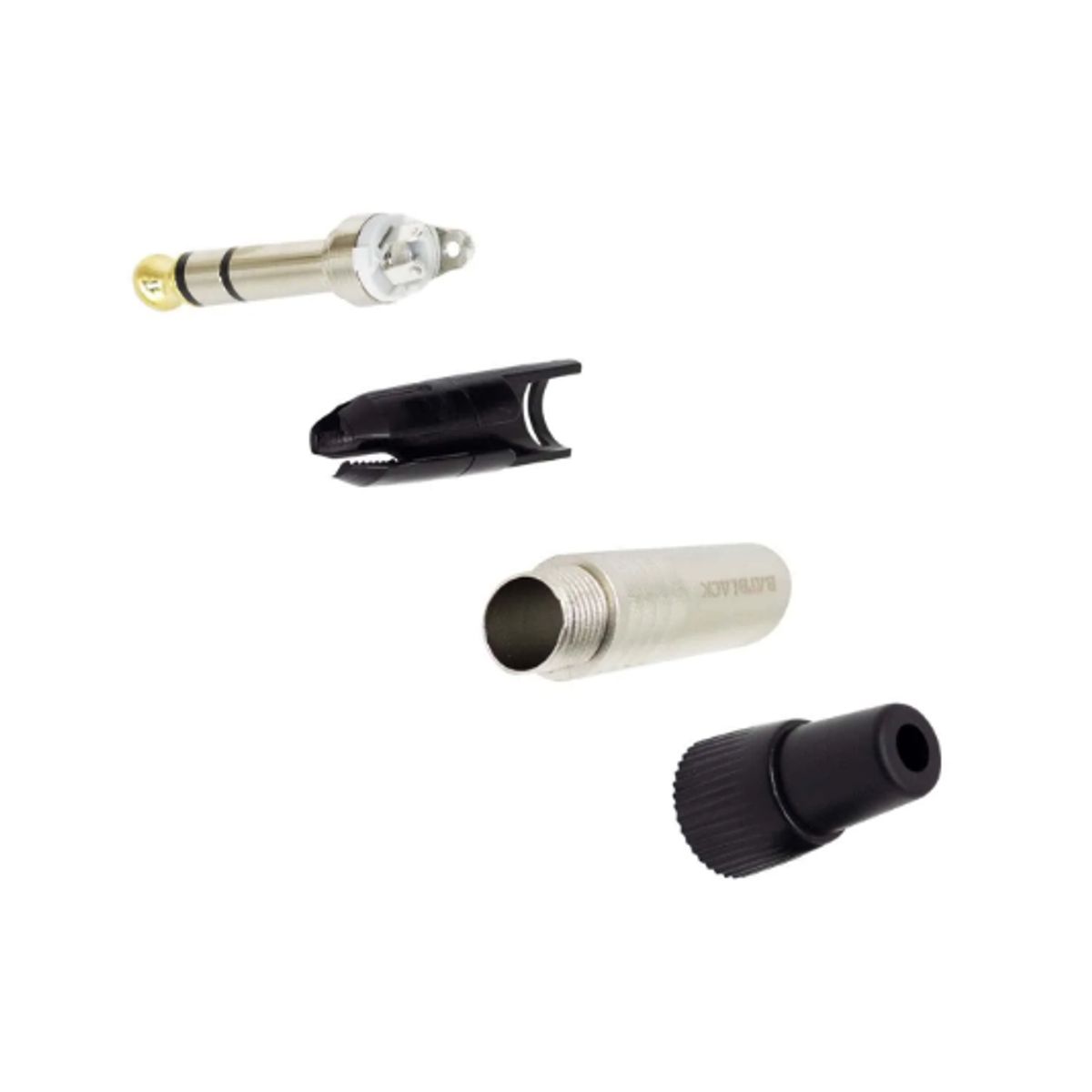 BATBLACK - Plug Stereo Aéreo 6.35 LC3004 BATBLACK