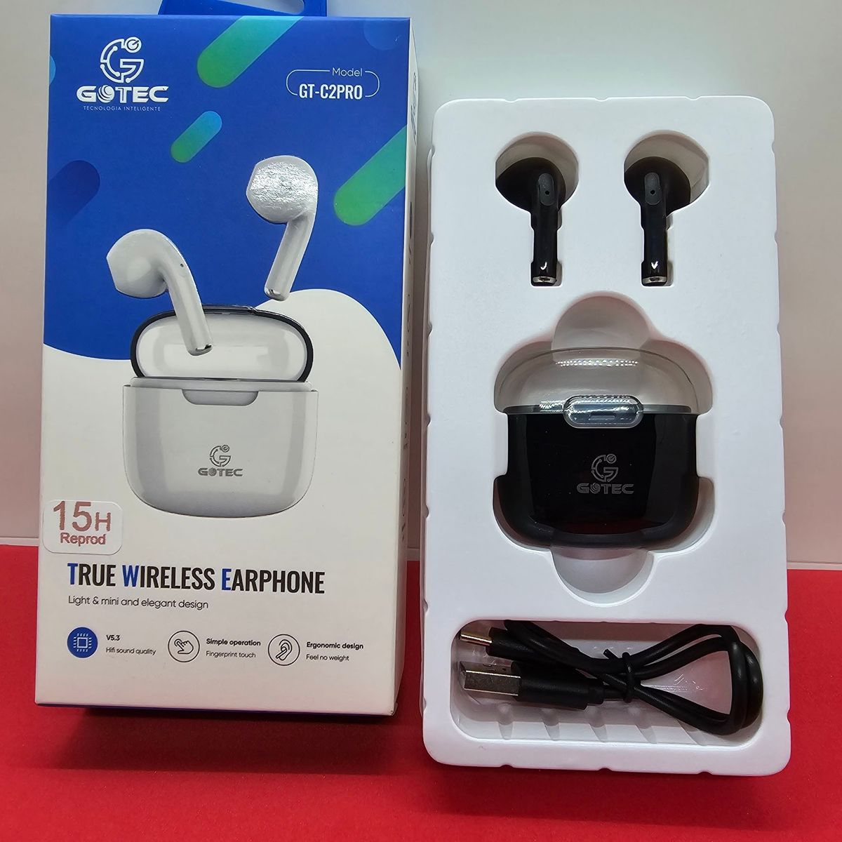 GENERICO - AUDIFONOS GOTEC INALAMBRICOS BT V53 BLANCONEGRO