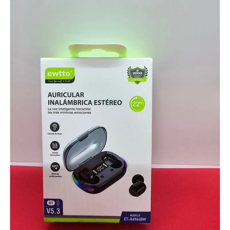 AUDIFONOS EWTTO INALAMBRICOS BT V53 NEGRO ESTEREO EWTTO