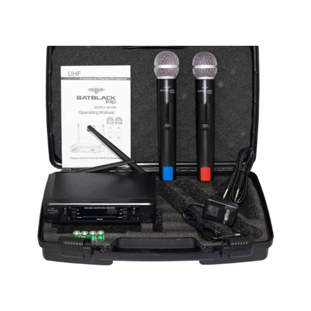 BATBLACK - Micrófono Inalámbrico Doble UHF BT-678 BATBLACK PRO